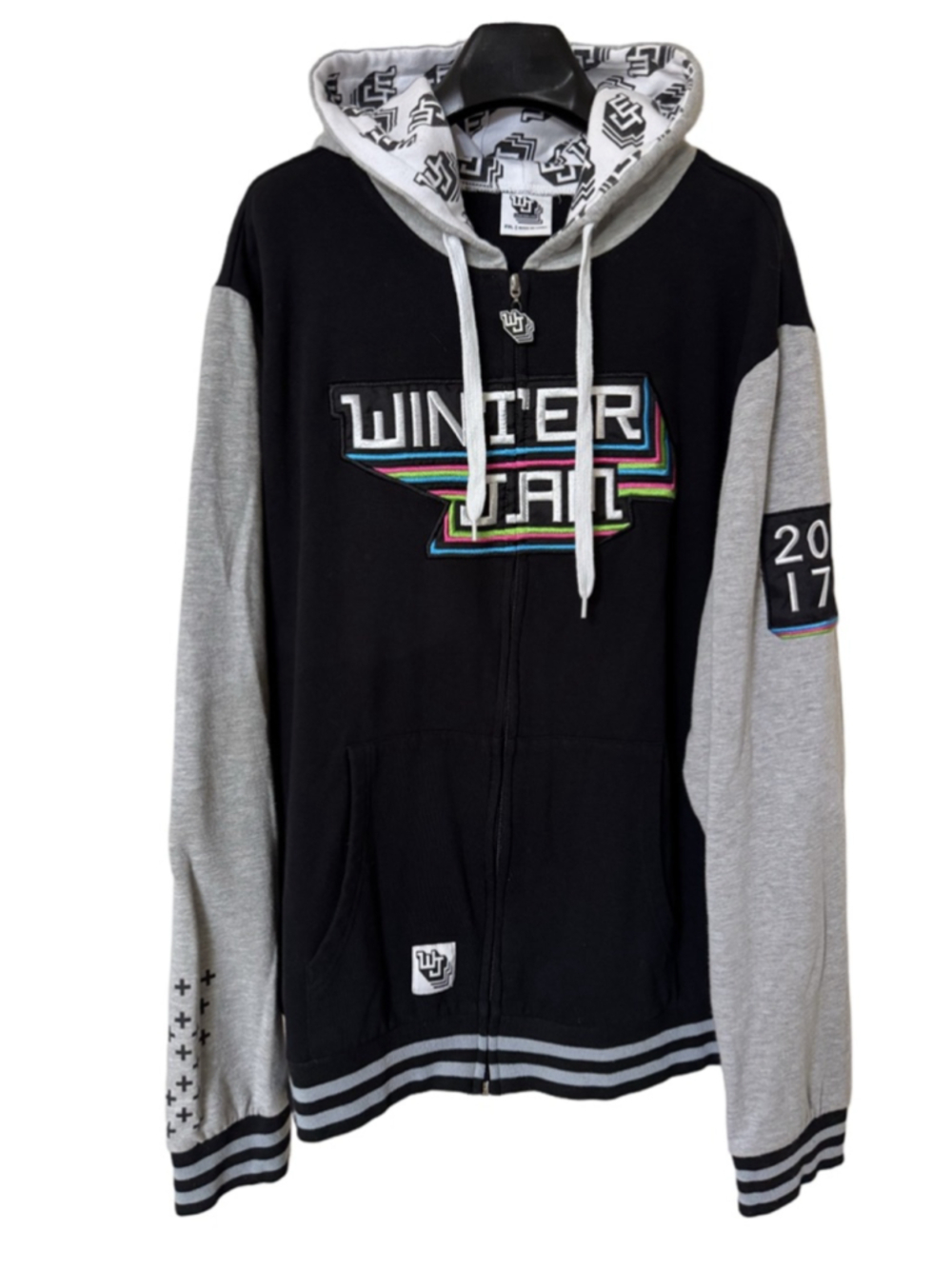 Jamtour Winter Jam 2017 Men’s Black Gray Varsity Style Hoodie Sz XXL